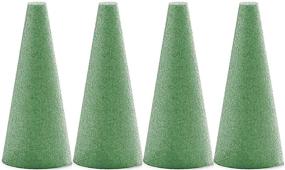 img 3 attached to 📦 Green Styrofoam Cones for Crafts - 8.9" Dry Floral Foam Cones, Ideal for Artificial Flowers & Cemetery Vases - Each Cone Measures 8.9" x 3.8