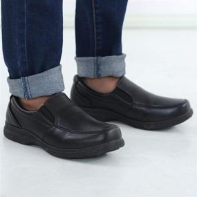 img 3 attached to Школьные туфли для мальчиков Hawkwell: Комфорт, стиль и прочность в одном.