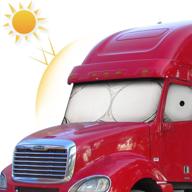 🚛 enhanced coverage semi-truck sun shade for windshields and side windows - block uv rays and heat - ideal for semi, commercial & big rig trucks, rvs (with side window suction cups) logo