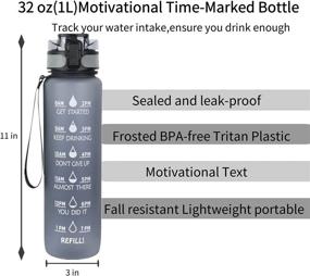 img 1 attached to Viogor 32oz Water Bottles with Wide Mouth, Leakproof & Anti-slip Design, Durable BPA Free Tritan Water Jug with Time Marker for Daily Hydration