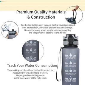 img 2 attached to Viogor 32oz Water Bottles with Wide Mouth, Leakproof & Anti-slip Design, Durable BPA Free Tritan Water Jug with Time Marker for Daily Hydration