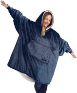 the comfy original: oversized microfiber & sherpa wearable blanket - shark tank success! one size fits all in blue logo
