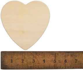 img 1 attached to 🎨 25-Pack of Unfinished Wooden Heart Cutouts - 4-1/2 Inch, 1/8" Thick - Decorative Wood Heart Shapes