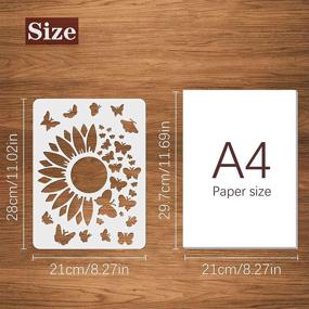 img 2 attached to 🌻 Set of 11 A4 Size Reusable PET Sunflower Stencils - Artistic Summer Sunshine DIY Lettering Painting Aid for Wood Art Wall Décor