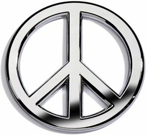 img 1 attached to Rust-Proof Chrome Peace Sign Car Emblem with ABS Plastic Core