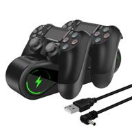 ps4 controller charging station with led indicators and usb cable - atolla ps4 charger for dualshock 4, playstation 4 / slim / pro controller логотип