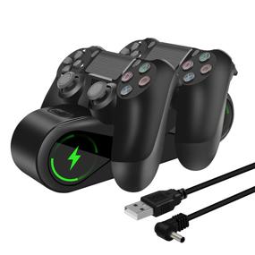 img 4 attached to PS4 Controller Charging Station with LED Indicators and USB Cable - atolla PS4 Charger for DualShock 4, PlayStation 4 / Slim / Pro Controller