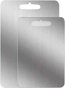 img 4 attached to 🔪 YEAVS Stainless Steel Cutting Board - Durable Kitchen Chopping Board (Medium, 11.4"L x 7.9"W)