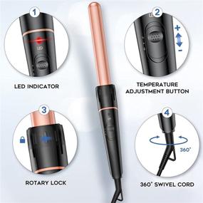 img 3 attached to 💁 6-in-1 Interchangeable Curling Wand Set - Professional Hair Curler with Temperature Control for Instant Heat Up and Versatile Hairstyles