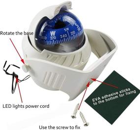 img 1 attached to Marine Car Navigation Compass: Boat Dash Mount with LED Light & Digital Pivoting for Flush Mount Positioning at Sea - Adjustable Electronic Dashboard Compass