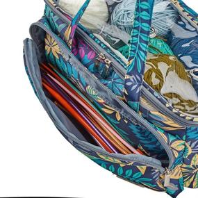 img 2 attached to 🧶 HOMEST Yarn Storage Bag with Clear Top, Portable Knitting Tote for Yarn Skeins, Crochet Hooks, Knitting Needles, Floral Pattern (Patent Pending)