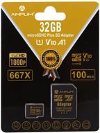 32 гб micro sd-карта amplim с адаптером - память microsd plus - скорость uhs-i tf extreme high - совместима с nintendo switch, gopro hero, surface, raspberry pi, galaxy phone, camera, tablet, pc. логотип