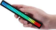 rgb rechargeable sound control light bars - voice-activated pickup music rhythm lights - creative colorful led ambient light - 8 modes music sync 32-bit audio spectrum light - pc, tv, car, gaming (black) логотип