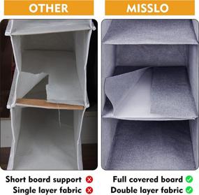 img 2 attached to 👠 MISSLO 10-Shelf Hanging Shoe Organizer for Closet Storage - Closet Organizers and Hat Rack with Side Mesh Pockets for Shoes, Caps, Scarves, Folded Clothes, and Toys - Grey