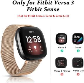 img 2 attached to 👍 Vanjua [2 Pack] Breathable Stainless Steel Loop Mesh Bands for Fitbit Versa 3/Sense - Adjustable Wristband for Women and Men