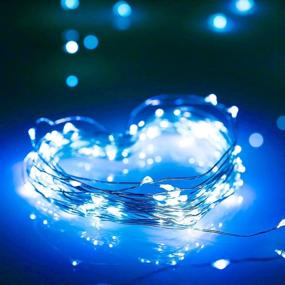 img 1 attached to 💦 Waterproof LED String Lights, 2 Pack 20ft Fairy Lights with 60 LED for Festival Decorations and Crafting, Battery Powered Copper Wire Starry Lights (Blue)