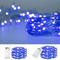 💦 waterproof led string lights, 2 pack 20ft fairy lights with 60 led for festival decorations and crafting, battery powered copper wire starry lights (blue) логотип