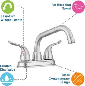 img 3 attached to 🚰 Pacific Bay Treviso Utility Laundry Sink Faucet - Swivel Spout - 2-Handle Levers - Centerset - Brushed Satin Nickel Plated