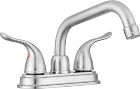 img 4 attached to 🚰 Pacific Bay Treviso Utility Laundry Sink Faucet - Swivel Spout - 2-Handle Levers - Centerset - Brushed Satin Nickel Plated
