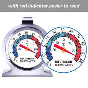 img 2 attached to 🌡️ 2 Pack Refrigerator Thermometer - Classic Fridge Thermometer Indicator, Large Dial -20-80°F Red, Dual-Scale Freezer Thermometer - Instant Read Monitoring, Durable Steel Sensor for Freezers and Coolers