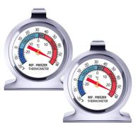 🌡️ 2 pack refrigerator thermometer - classic fridge thermometer indicator, large dial -20-80°f red, dual-scale freezer thermometer - instant read monitoring, durable steel sensor for freezers and coolers logo