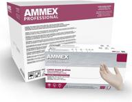 🧤 ammex white latex exam gloves: 4 mil, powder free, textured, disposable - premium quality logo