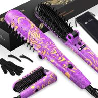 🔥 ionic hair straightener brush - advanced ionic straightening brush with 5 adjustable heat levels, frizz-free & silky hair quick results, rapid heating & anti-scald feature, portable & foldable design ideal for travel logo