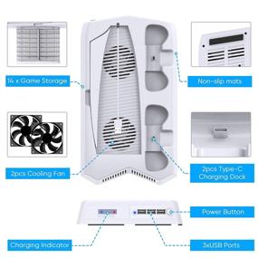 img 1 attached to Enhanced Vertical Stand & Cooling Fan Charger for PS5 Digital Edition/Ultra HD Console - White