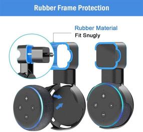 img 1 attached to 🔌 Настенный держатель для Dot 3-го поколения [только квадратный штекер] - розетка PUUUCI: пространственно-экономящие аксессуары с управлением проводами для умных домашних колонок Echo. Скройте беспорядочные провода! (Черный, 2 штуки)