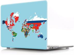 img 3 attached to 🌍 World Map with Flags Laptop Hard Case for MacBook Air 11 inch 11.6" - HRH Protective Shell (Models: A1370 and A1465)