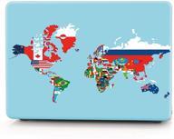 🌍 world map with flags laptop hard case for macbook air 11 inch 11.6" - hrh protective shell (models: a1370 and a1465) logo