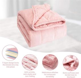 img 1 attached to 🎀 Cottonblue Sherpa Flannel Weighted Blanket Queen Size 15lbs, Soft and Fuzzy Cozy Plush Blanket for Adults - Throw Blanket for Sofa Bed, 60 x 80 inches, Blush Pink
