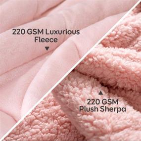 img 3 attached to 🎀 Cottonblue Sherpa Flannel Weighted Blanket Queen Size 15lbs, Soft and Fuzzy Cozy Plush Blanket for Adults - Throw Blanket for Sofa Bed, 60 x 80 inches, Blush Pink