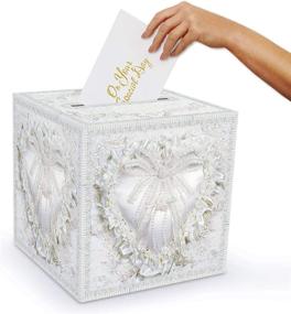 img 2 attached to 🎁 Durable White Paper Card Box Wedding Party Supplies Anniversary Decorations by Beistle, 12x12 Inches