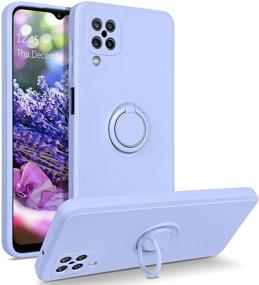 img 4 attached to 📱 BENTOBEN Galaxy A12 Case, Slim Silicone Lavender Purple Protective Cover with 360° Ring Holder Kickstand, Magnetic Car Mount, Soft Rubber, Anti-Scratch, Non-Slip, Shockproof Design, for Samsung Galaxy A12 6.5 Inch