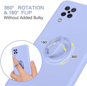 img 1 attached to 📱 BENTOBEN Galaxy A12 Case, Slim Silicone Lavender Purple Protective Cover with 360° Ring Holder Kickstand, Magnetic Car Mount, Soft Rubber, Anti-Scratch, Non-Slip, Shockproof Design, for Samsung Galaxy A12 6.5 Inch