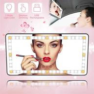 vanity visor mirror with led light - vifycim car makeup mirror usb rechargeable & dimmable - cosmetic mirror makeup travel mirror with 3 lighting modes & touch control for car truck logo