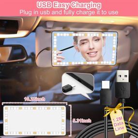 img 1 attached to Vanity Visor Mirror with LED Light - Vifycim Car Makeup Mirror USB Rechargeable & Dimmable - Cosmetic Mirror Makeup Travel Mirror with 3 Lighting Modes & Touch Control for Car Truck