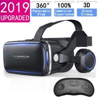 🔍 3d vr headset with remote controller - hd virtual reality glasses for vr games &amp; 3d movies - compatible with iphone/android (4.7-6 inch) logo