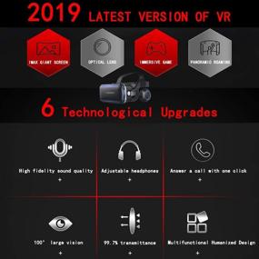 img 2 attached to 🔍 3D VR очки с пультом дистанционного управления - HD виртуальная реальность для VR игр и 3D фильмов - совместимы с iPhone/Android (4,7-6 дюймов)