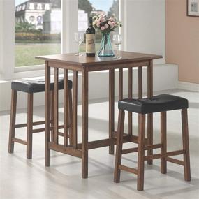 img 3 attached to 🪑 Coaster Home Furnishings CO- 3 Pc Counter Height Set: Sleek Brown/Black Furniture for Modern Living Spaces