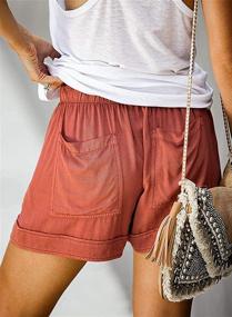 img 2 attached to YVONIXII Womens Casual Shorts Drawstring Women's Clothing for Swimsuits & Cover Ups