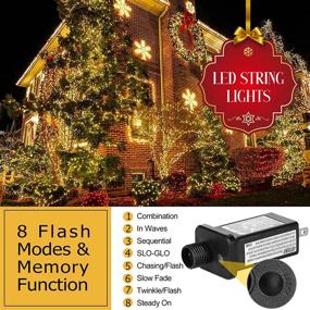 img 1 attached to Quntis 164ft 500 LED Christmas Lights, Outdoor Indoor Warm White Xmas Tree Lights - 8 Modes Fairy Twinkle String Lights - Plug in Diamond Style Decoration Lights for Home Wedding Party Valentine's Day - Enhanced SEO