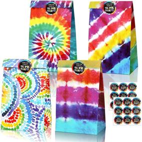 img 4 attached to 🎁 12-Piece Tie Dye Gift Paper Bags – Colorful Party Favor Bags for Birthdays, Baby Showers, Restaurants, and Store Owners