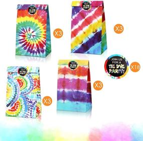 img 2 attached to 🎁 12-Piece Tie Dye Gift Paper Bags – Colorful Party Favor Bags for Birthdays, Baby Showers, Restaurants, and Store Owners