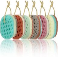 🧽 yopay 6 pack bath sponge, 100% natural fiber soft sponge face body shower, body scrubber for men, women, kids, soothing body, exfoliating, cleaning, rich lather logo