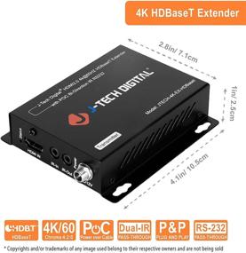 img 3 attached to J-Tech Digital 4K HDBaseT HDMI Extender: Ultra HD Over Cat5e/6 Ethernet до 230 футов, поддержка HDMI 2.0 HDCP 2.2/1.4, RS232, двунаправленный ИК и PoC включены