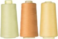 high quality rcl polyester sewing thread - ideal for quilting, serger, overlock, merrow, single needle, and all purpose machines - set of 3 large cones in assorted vibrant colors (3000 yards each) logo