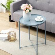 🪑 durable anti-rust & waterproof tray metal end table: versatile outdoor & indoor snack table, accent coffee table логотип