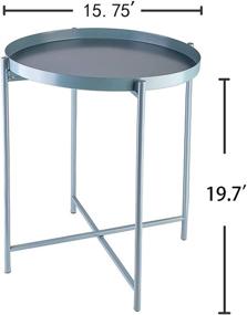 img 3 attached to 🪑 Durable Anti-Rust & Waterproof Tray Metal End Table: Versatile Outdoor & Indoor Snack Table, Accent Coffee Table